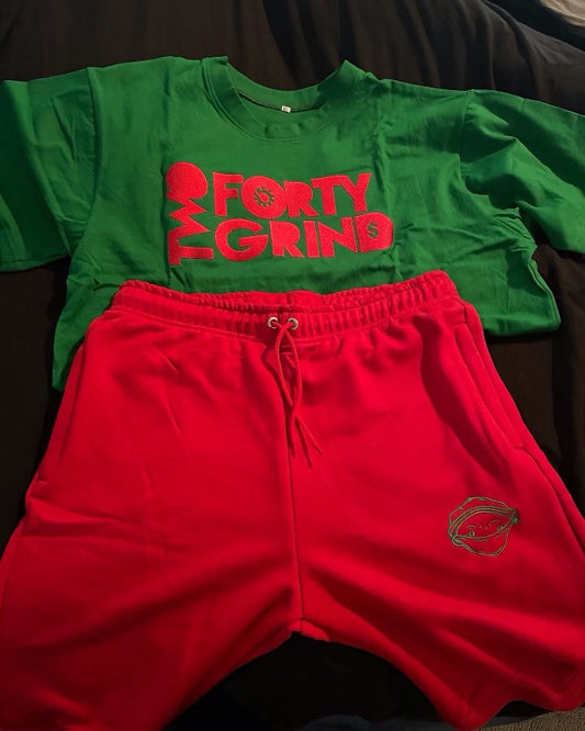 TwoFortyGrind short set (Green/Red)